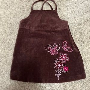 Koala Kids Brown velvet Overall Dress